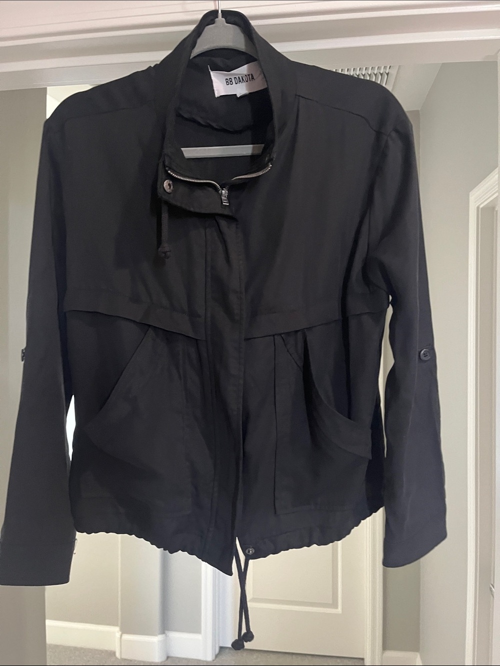 BB Dakota Black Utility Anorak Jacket with Drawcord